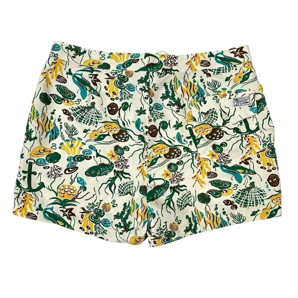 Polo Ralph Lauren Swim Trunks Men’s 34 Coral Reef Print NWT Rare 4” Inseam